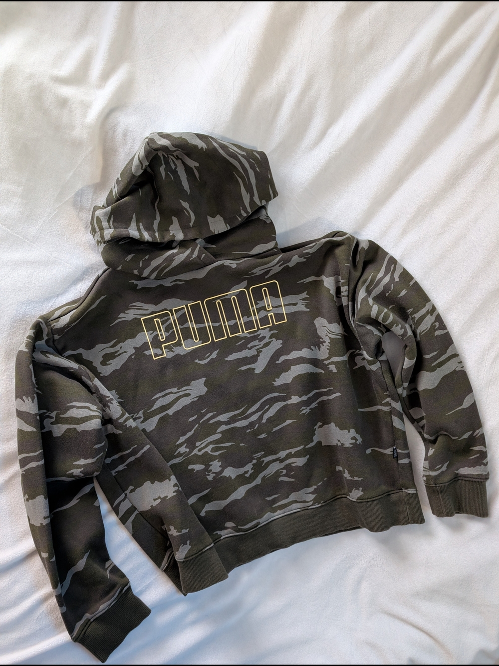 Puma Olive & Gray Camo Logo Hoodie